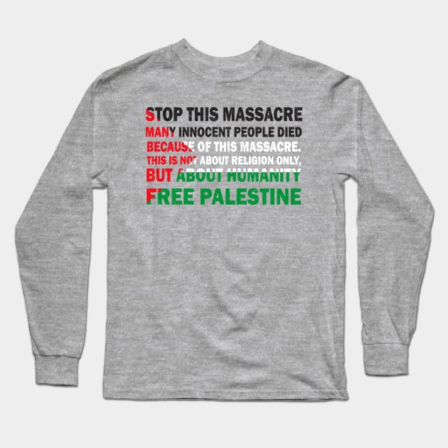 Free Palestine!! Long Sleeve T-Shirt by anwara